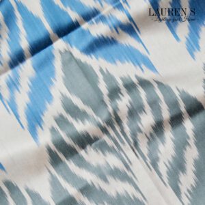 Lampenkap Ikat Zijde Blauw Groen Rond Zijden Lampenkappen Handgemaakt | Lauren S