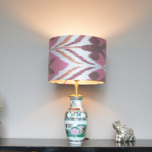 Tafellamp Chinees Porselein Groen met Roze Famille Rose Lamp | Lauren S Verlichting