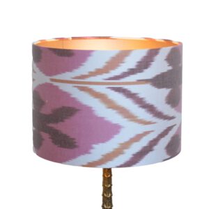 Lampenkap Oranje Roze Berry Ikat Ronde Stoffen met gouden binnenkant | Lauren S