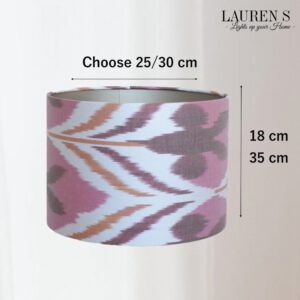 Lampenkap Oranje Roze Berry Ikat Ronde Stoffen met gouden binnenkant | Lauren S