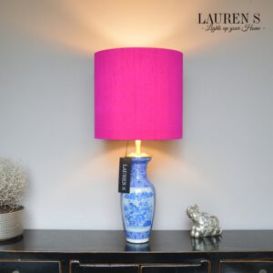 Lamp Blauw Chinees Porselein Vaaslamp | Upcycle Handgemaakt | Design Lampenvoet | Bohemian & Eclectisch | Lauren S Verlichting