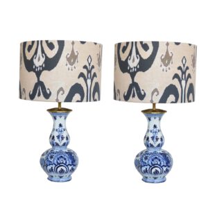 Tafellamp Set van 2 Delftsblauwe Lampen, Schemerlamp keramiek Blauw Wit | Lauren S