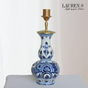 Tafellamp Delftsblauw met Chinoiserie Lampenkap in geel en Blauw Design | Lauren S