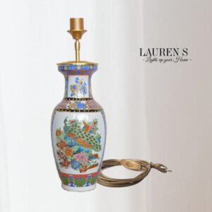 Tafellamp Kobaltblauw Chinoiserie Grote Chinese lamp, Handgemaakt | Lauren S