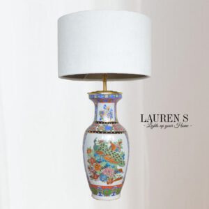 Tafellamp Kobaltblauw Chinoiserie Grote Chinese lamp, Handgemaakt | Lauren S