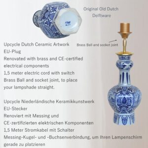 Tafellamp Delftsblauw Jugendstil Lamp Delft Porselein Upcycle Blauw - Wit | Lauren S