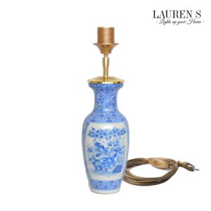 Tafellamp Chinees Blauw met Kobaltblauwe Lampenkap Zijde Handgemaakte Lamp | Lauren S