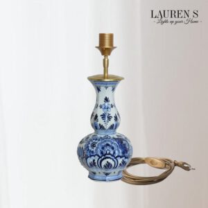 Tafellamp Delftsblauw met Roze Ikat Lampenkap keramiek Blauw - Wit Design | Lauren S