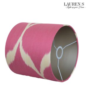 Tafellamp Delftsblauw met Roze Ikat Lampenkap keramiek Blauw - Wit Design | Lauren S