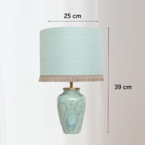 Vintage Lamp Groen Retro West Germany Lamp met Franjes Lampenkap Handgemaakt | Lauren S