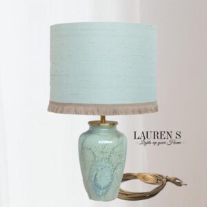 Vintage Lamp Groen Retro West Germany Lamp met Franjes Lampenkap Handgemaakt | Lauren S