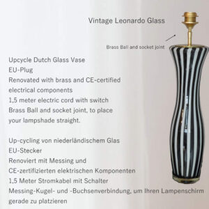 uitleg over vintage leonardo handgeblazen glas en gemaakt tot lamp